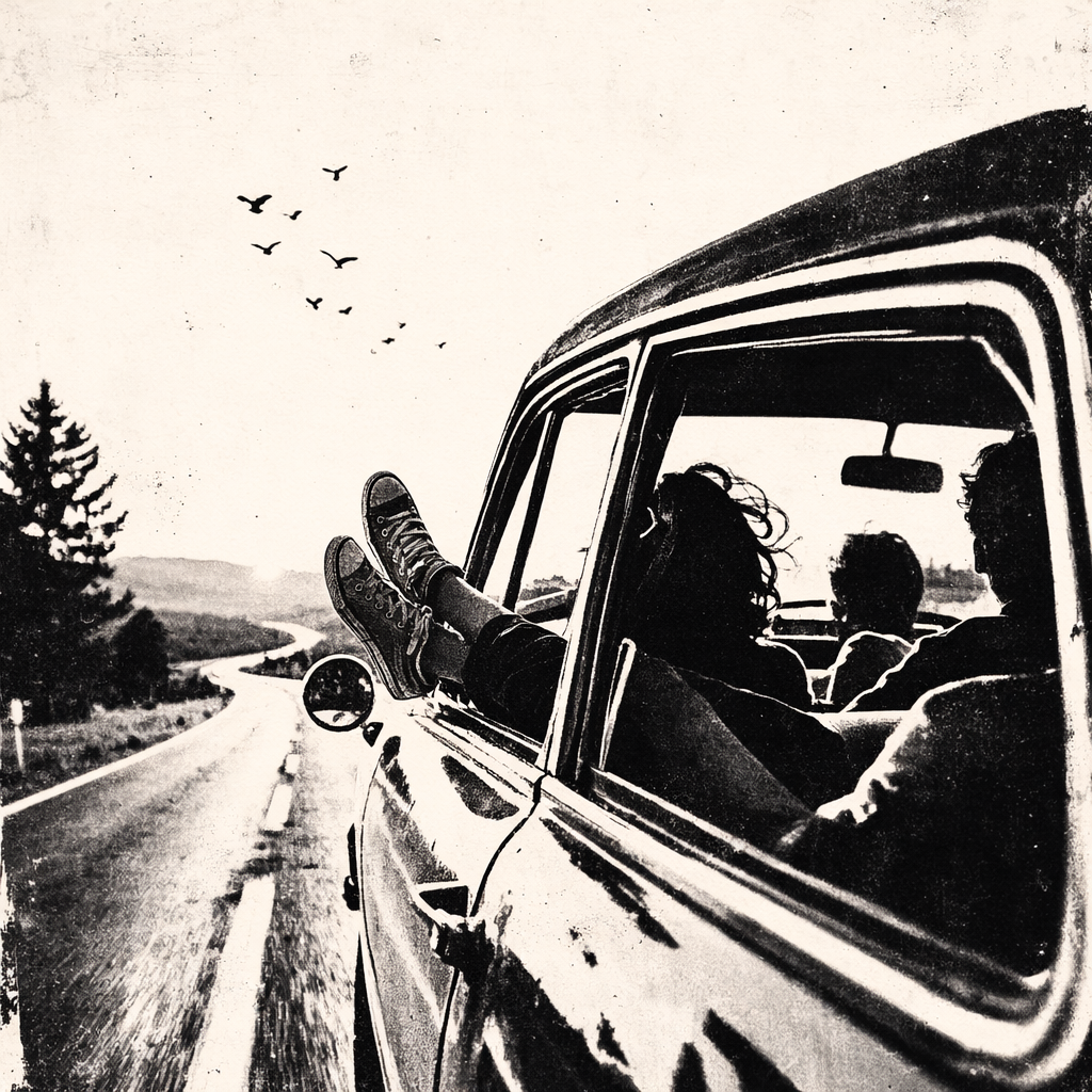 Trajet en covoiturage sur la route